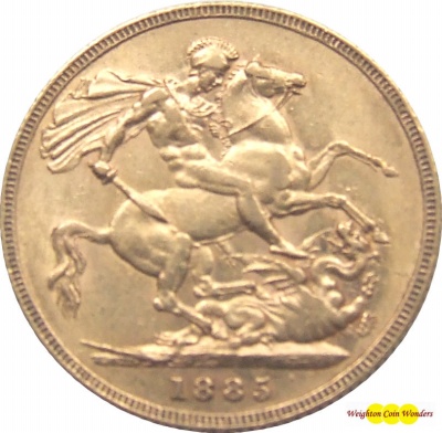 1885 Victoria (Melbourne) Gold Sovereign - Young Head
